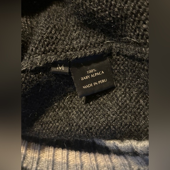 ALPACA 111 Black 100% Peruvian baby alpaca crewneck sweater size M - Picture 4 of 5